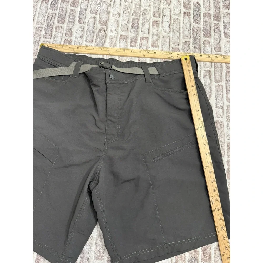 North Face Belted Shorts 100% Nylon Lightweight Hiking Gorp Gray 10